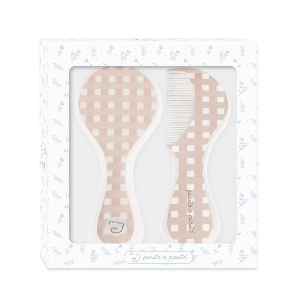 Conjunto Escova e Pente Pasito a Pasito Vichy Pink - Image 4