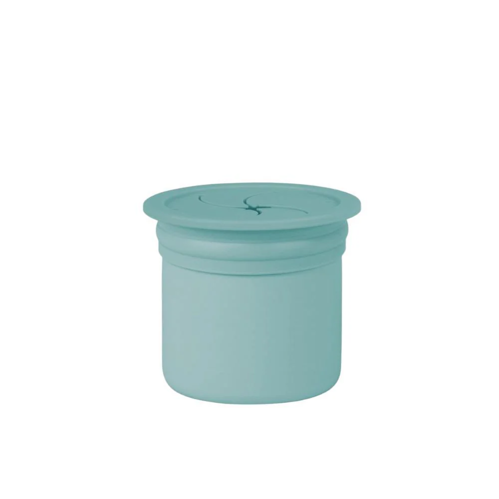 Copo Sip/Snack com Palhinha em Silicone Aqua Green/Powder Grey - Image 2