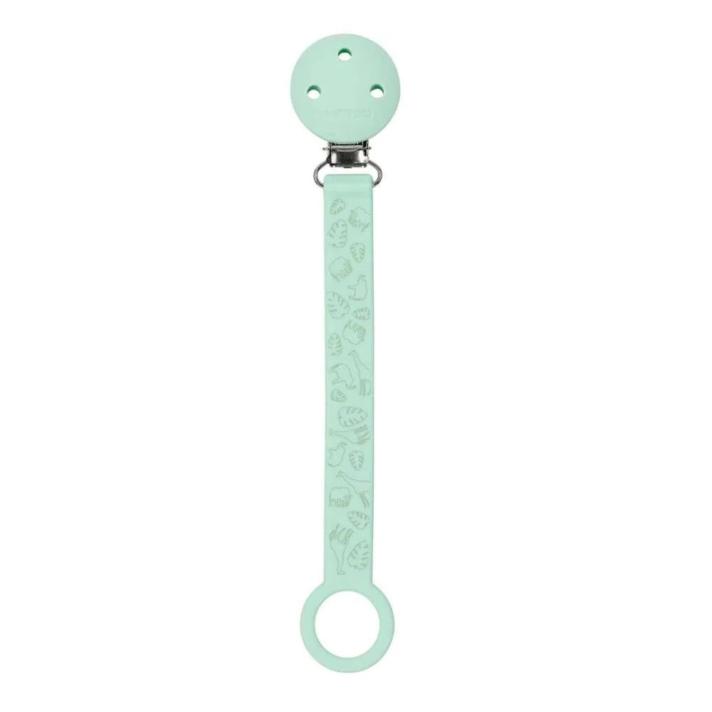 Corrente para Chupeta em Silicone Nattou Menta Safari