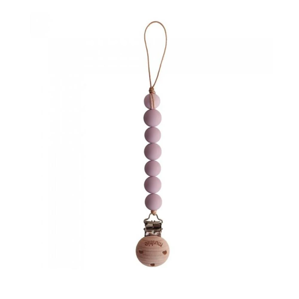 Corrente para Chupeta em Silicone Mushie Halo Mauve