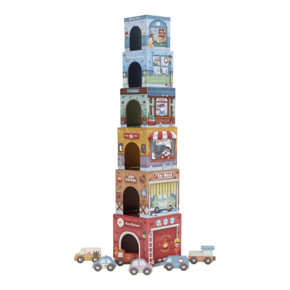 Cubos Empilháveis com 6 Carros Little Dutch