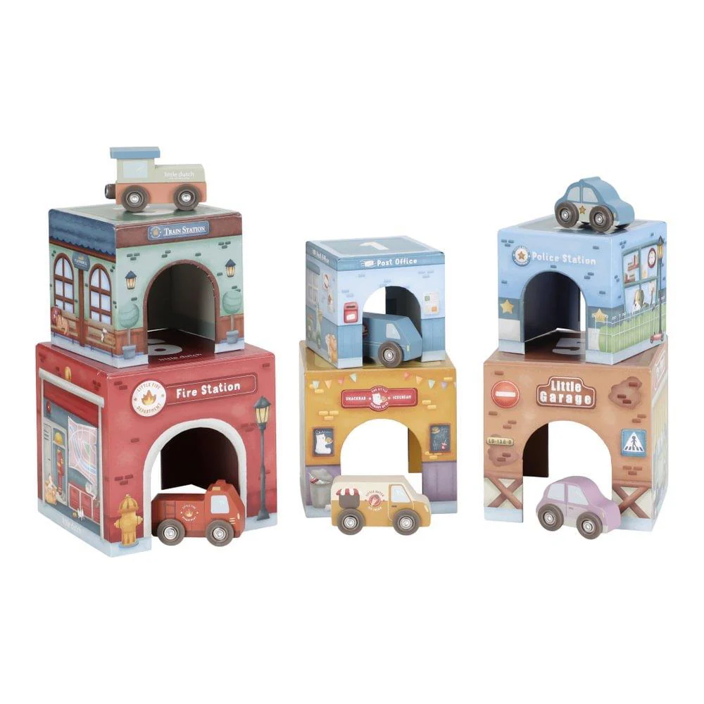 Cubos Empilháveis com 6 Carros Little Dutch - Image 3