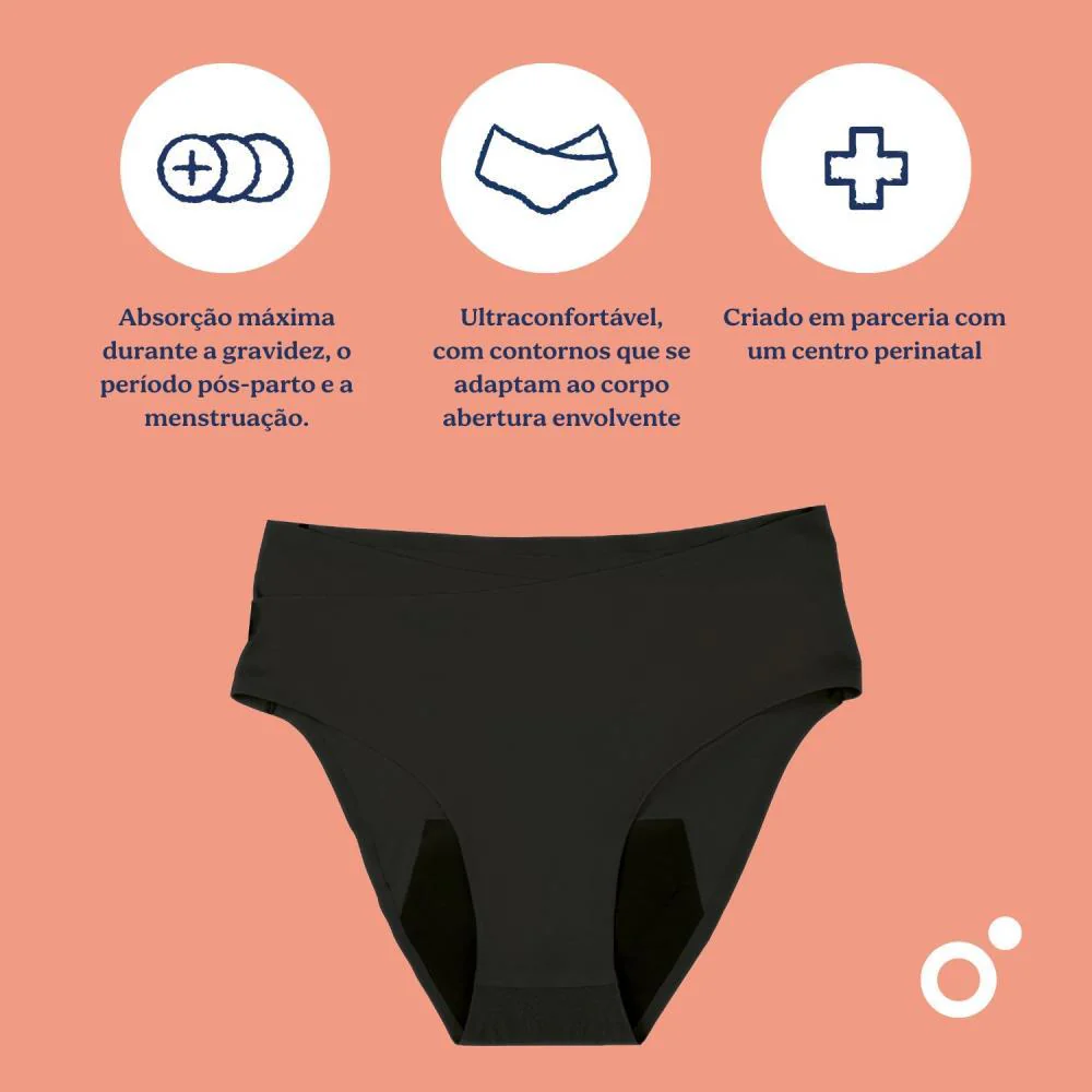 Cuecas Menstruais e PósParto Doomoo Flowly Black T2 (L-2XL) - Image 3