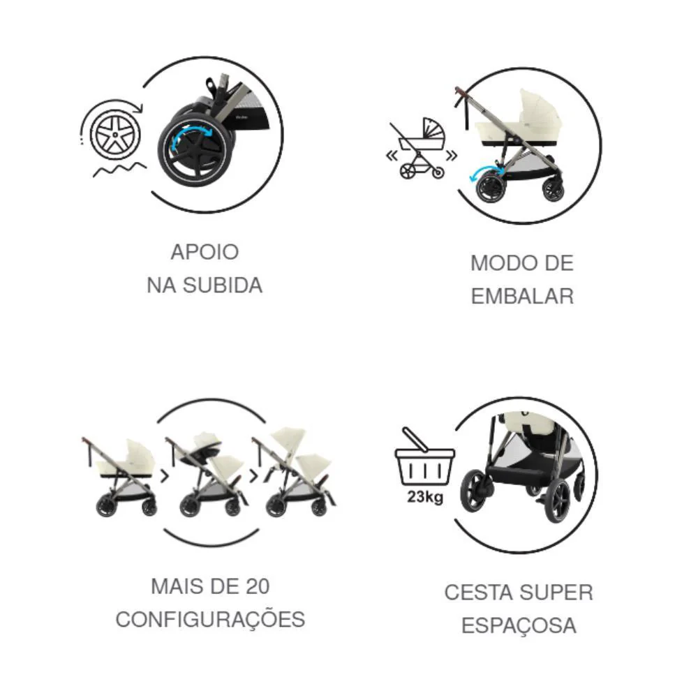 Carrinho Cybex e-Gazelle S BLK Moon Black - Chassis Preto - Image 10