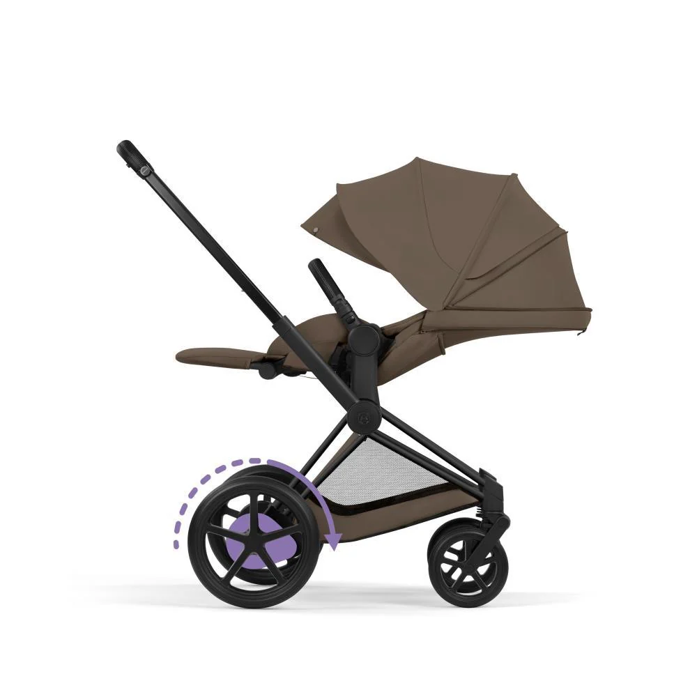 Cybex Platinum e-Priam Comfort Matt Black Coconut Brown - Image 3