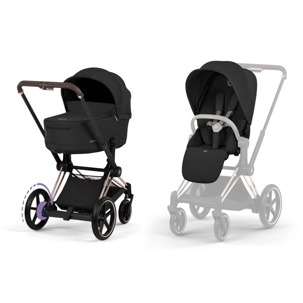 Cybex Platinum e-Priam Comfort Rosegold Sepia Black