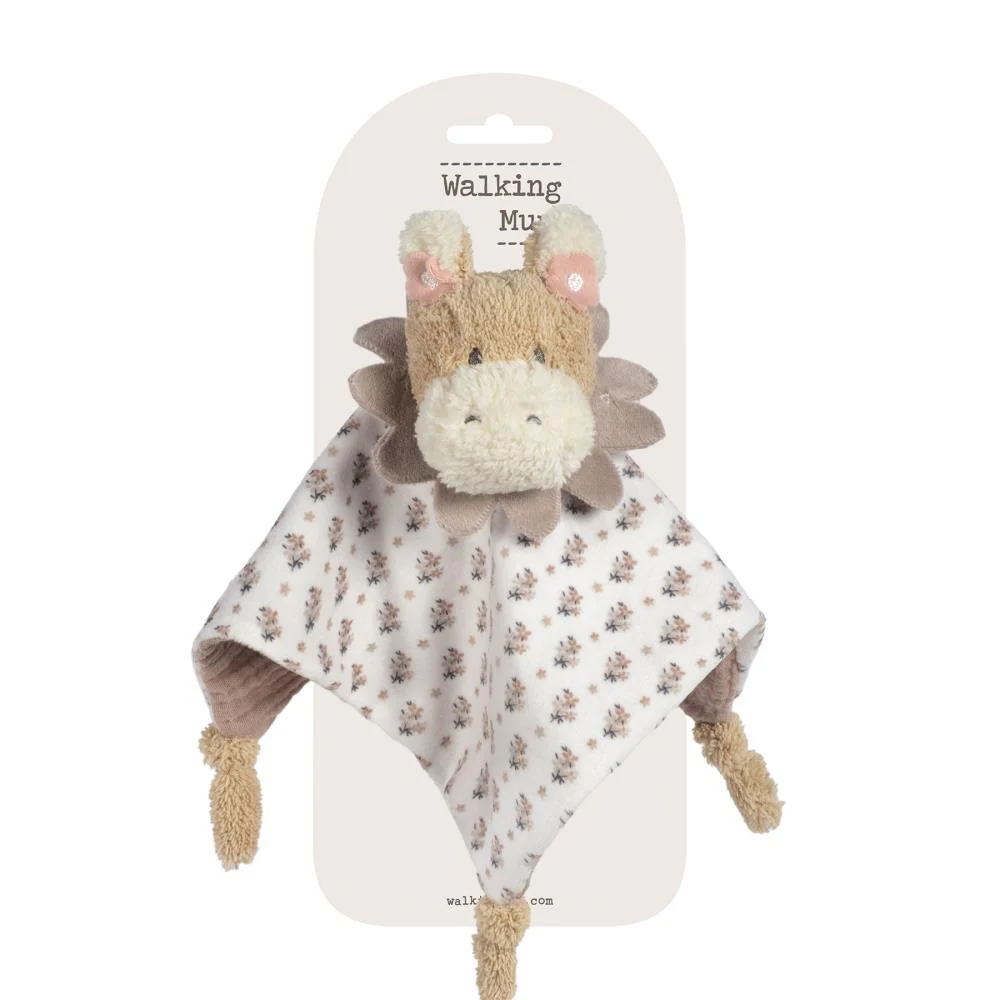 Doudou Walking Mum Donkey Botton Flowers 25x25cm - Image 3