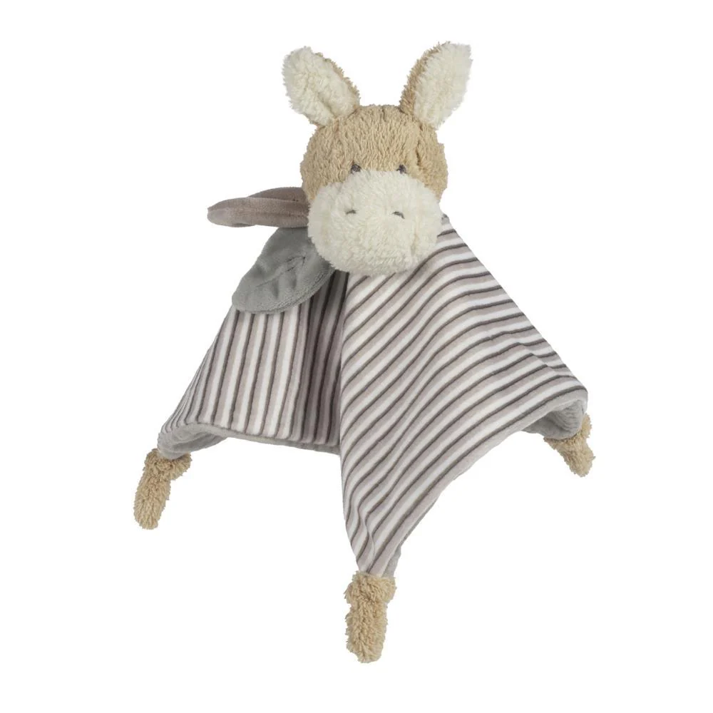 Doudou Walking Mum Donkey Botton Strips 25x25cm