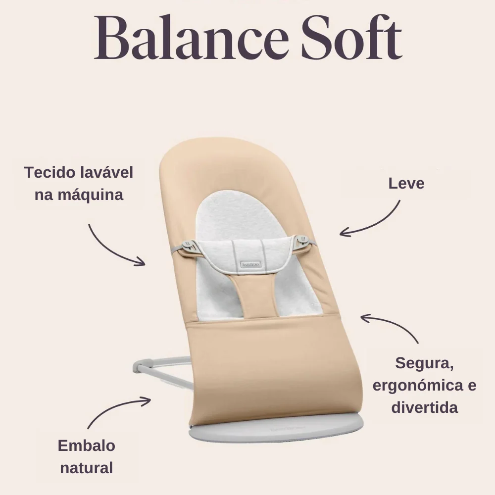 Espreguiçadeira BabyBjörn Balance Soft Jersey Beige/Grey - Image 14