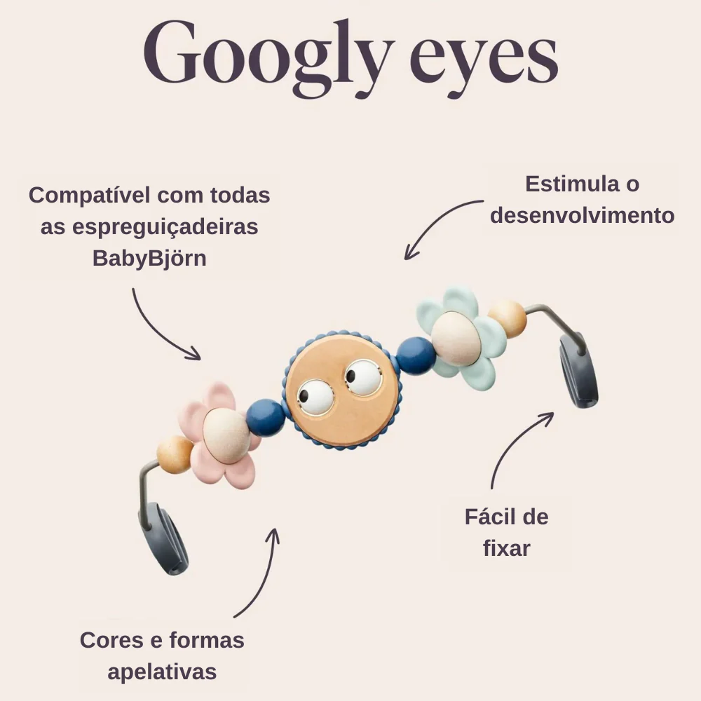 Espreguiçadeira BabyBjörn Bliss Petal Anthracite + Brinquedo Googly Eyes - Image 17