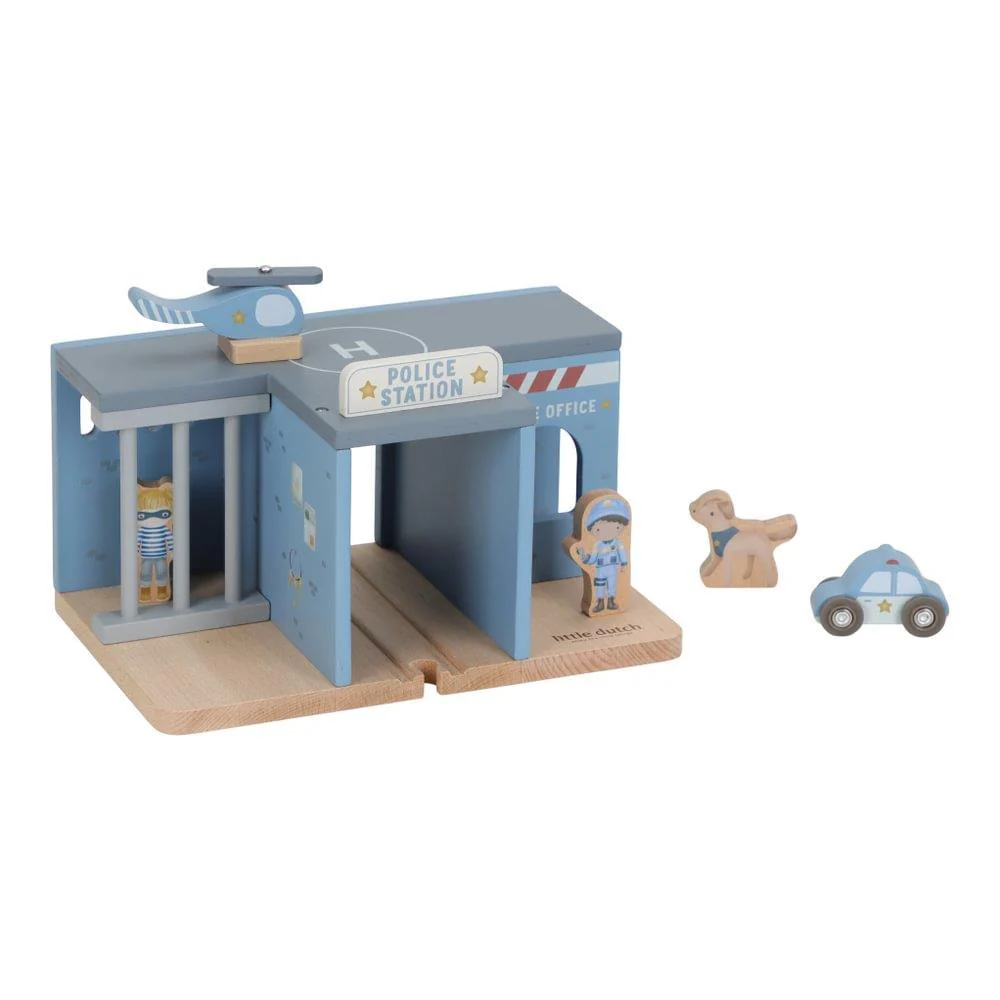 Esquadra de Polícia com 5 Figuras em Madeira Little Dutch Blue