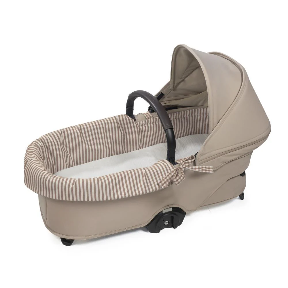 Forra/Protetor com Atilho Dual e Lençol para Alcofa Walking Mum Praliné Vichy/Strips Moka - Image 2