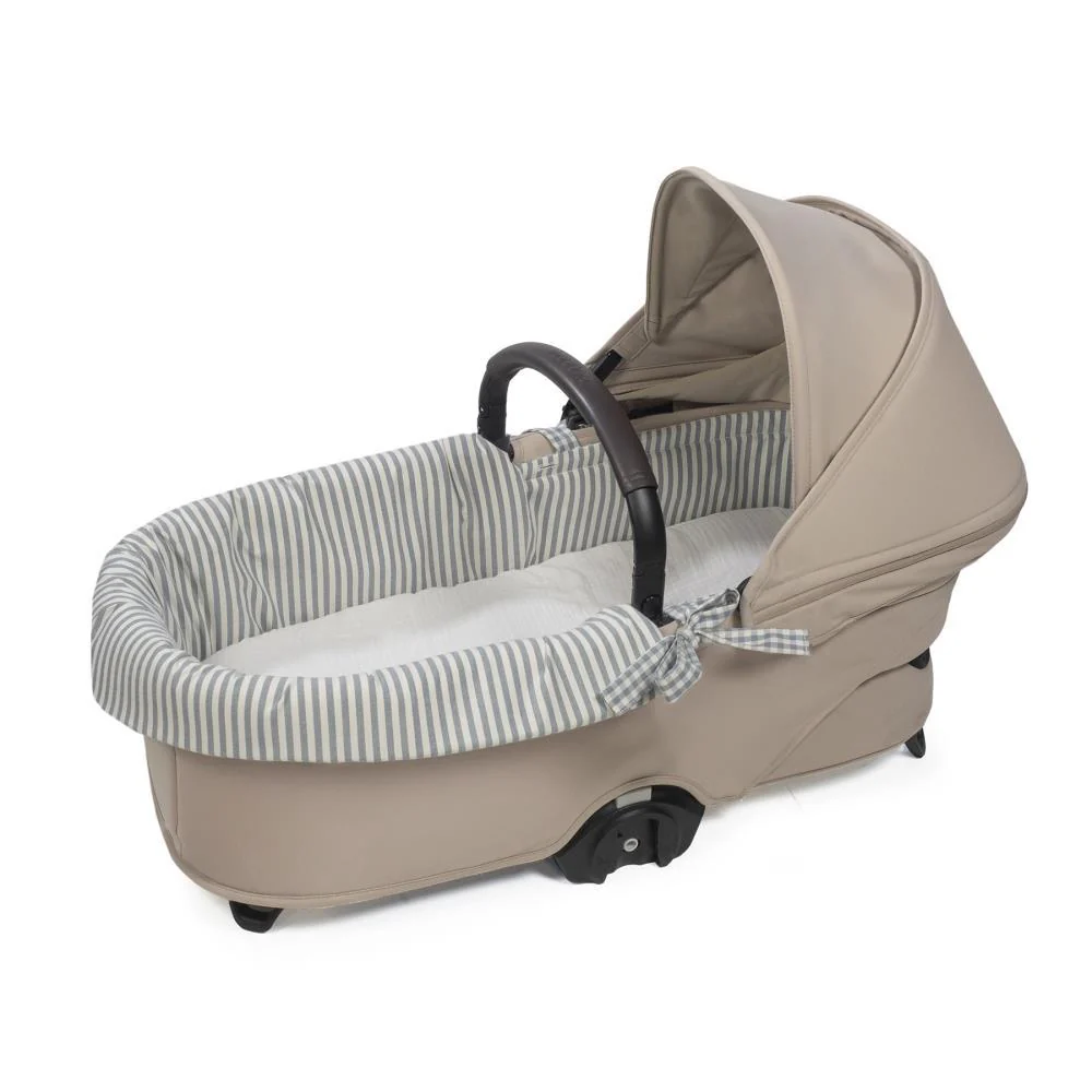 Forra/Protetor com Atilho Dual e Lençol para Alcofa Walking Mum Praliné Vichy/Strips Matcha - Image 2