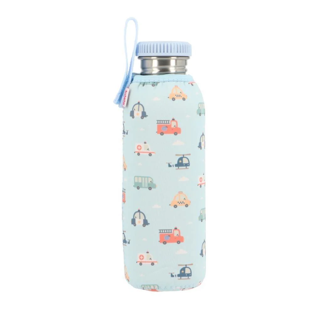 Garrafa em Inox com Forra Neoprene Tutete City Cars 750ml