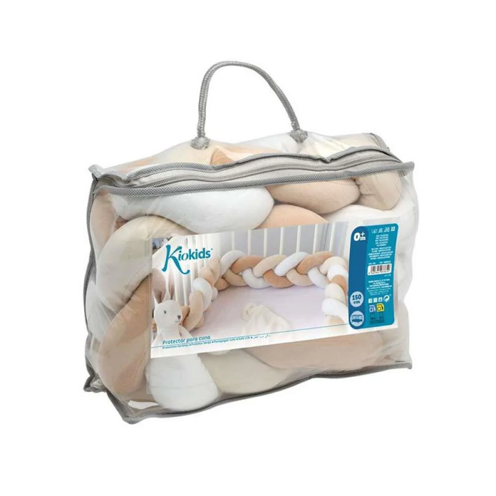 Protetor de Berço/Cama Trança 150cm Bege - Image 5
