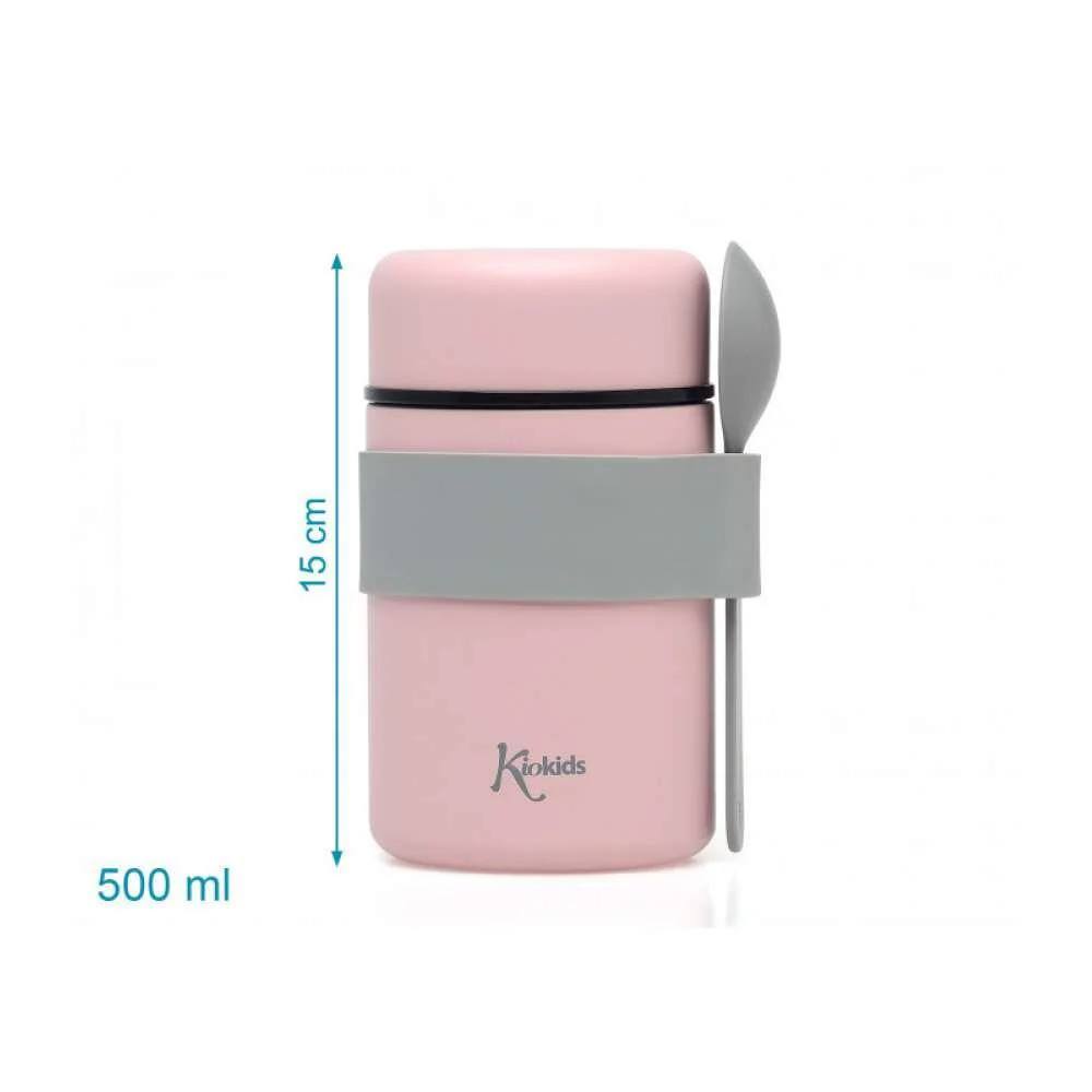 Termo para Sólidos em Inox com Colher Rosa - Image 5