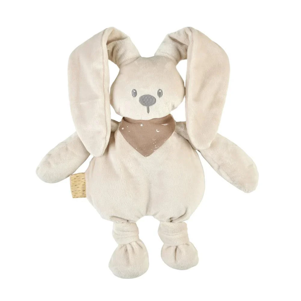 Peluche Nattou Lapidou Coelho Sand com Lenço que Brilha no Escuro