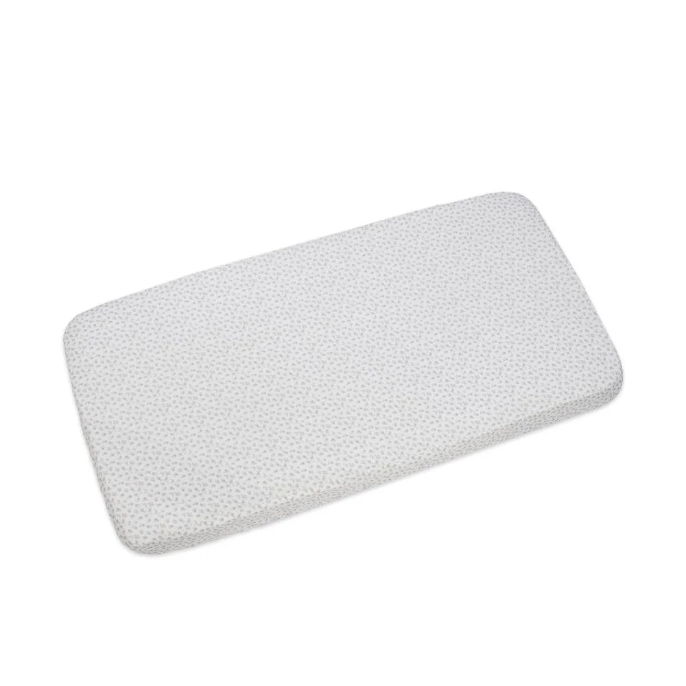 Lençol Ajustável  para Berço/Cama Pasito a Pasito Little Bloom Flowers Grey 120x60cm