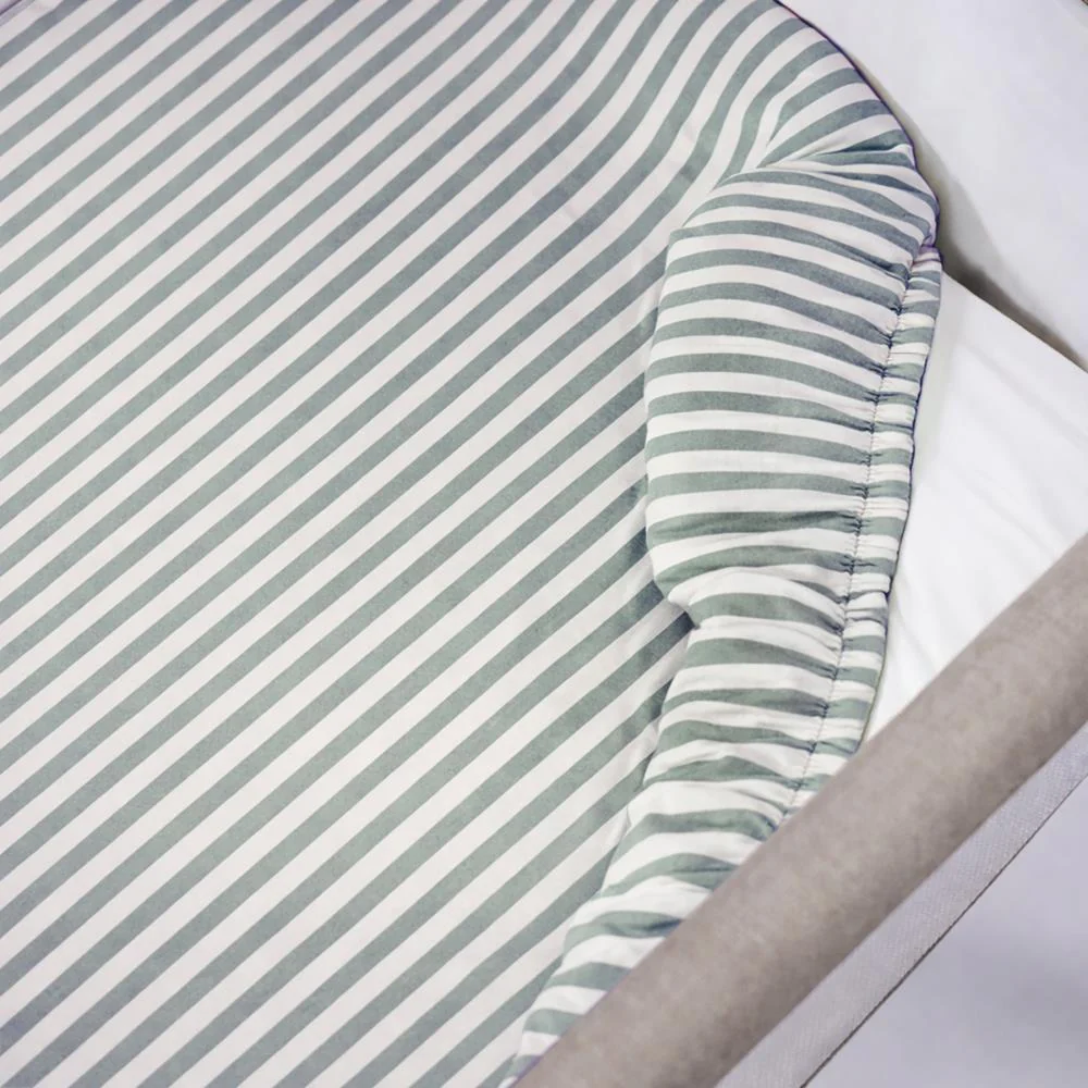 Lençol Ajustável Walking Mum Praliné Strips Matcha para Berço/Cama 90x50cm - Image 2