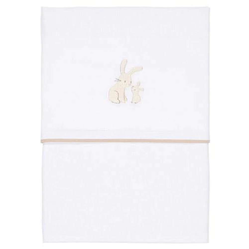 Lençol para Berço Bordado Baby Bunny
