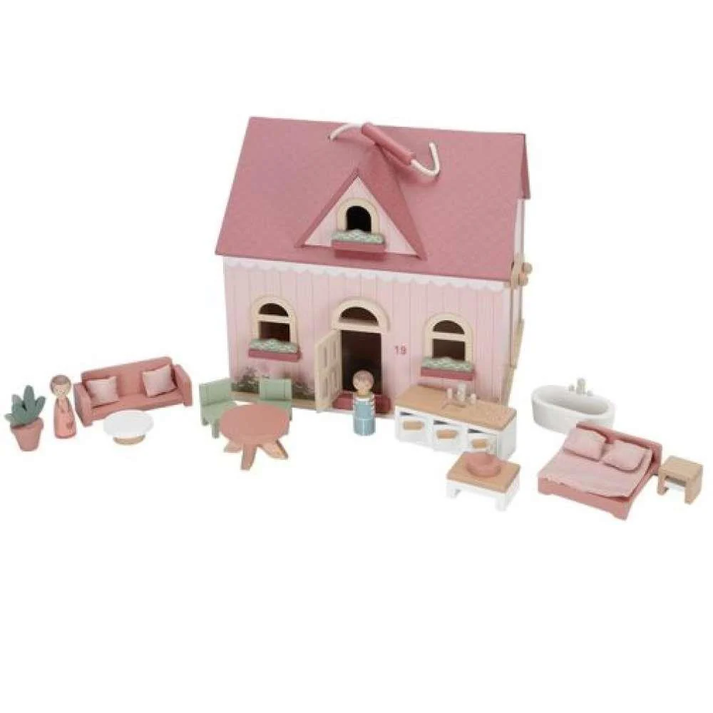 Casa de Bonecas Portátil em Madeira Little Dutch Rosa - Image 2