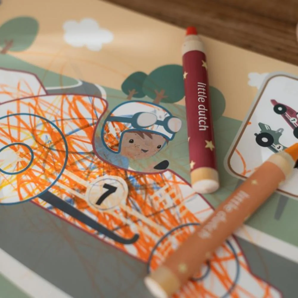 Livro de Colorir com 3 Lápis Little Dutch Jim & Friends Veículos - Image 8