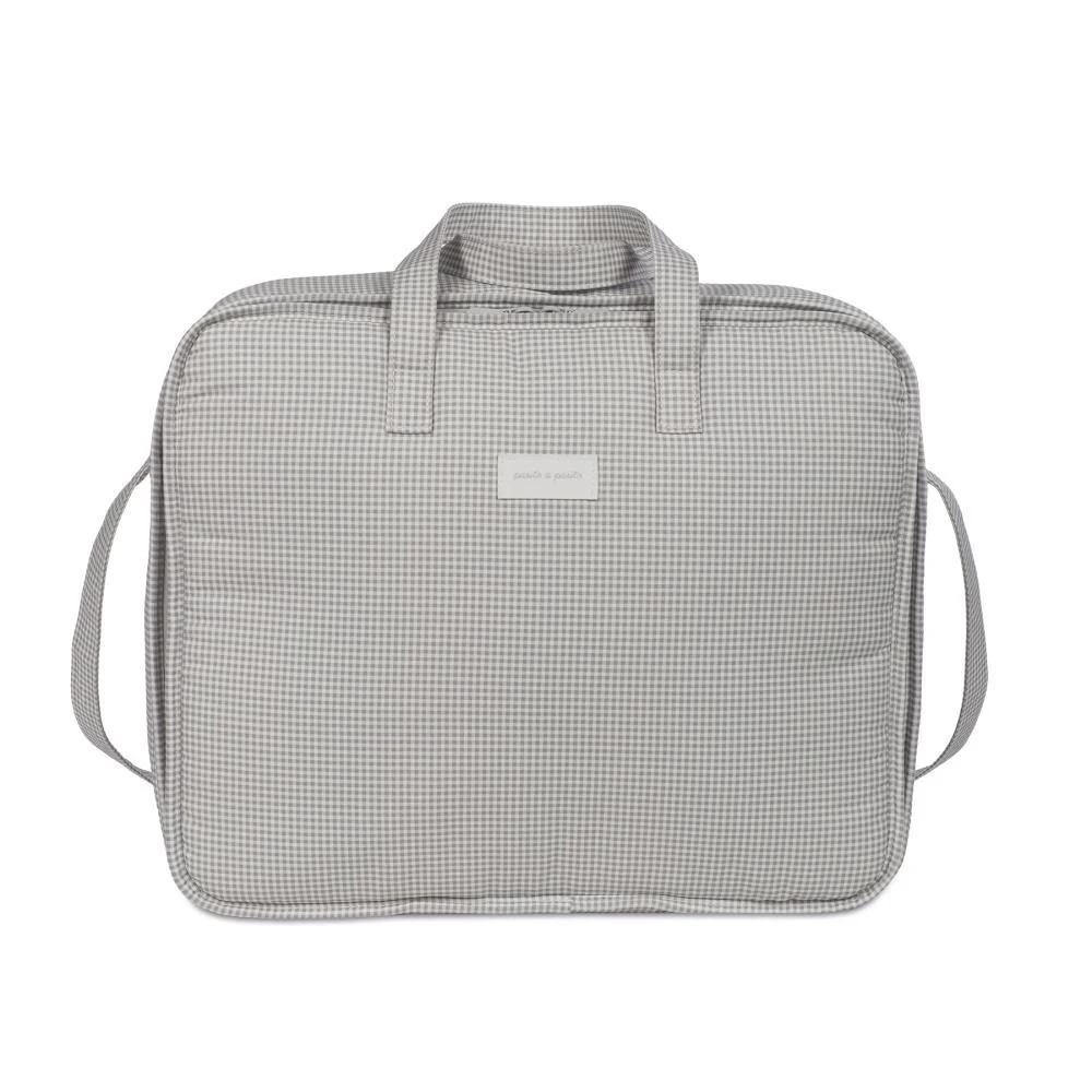 Mala de Maternidade Pasito a Pasito Little Bloom Vichy Grey - Image 3