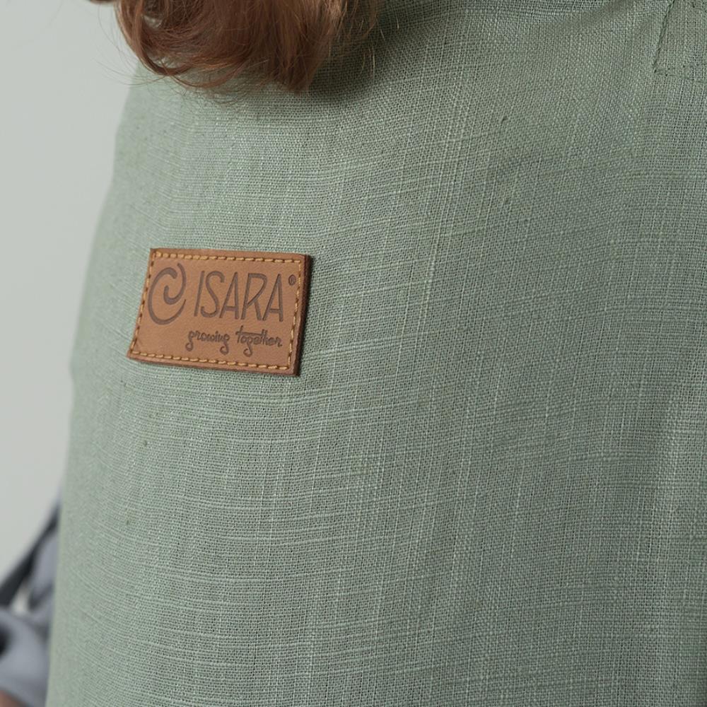 Marsúpio/Porta-Bebés Isara Quick Half Buckle Linen Sage Green - Image 8