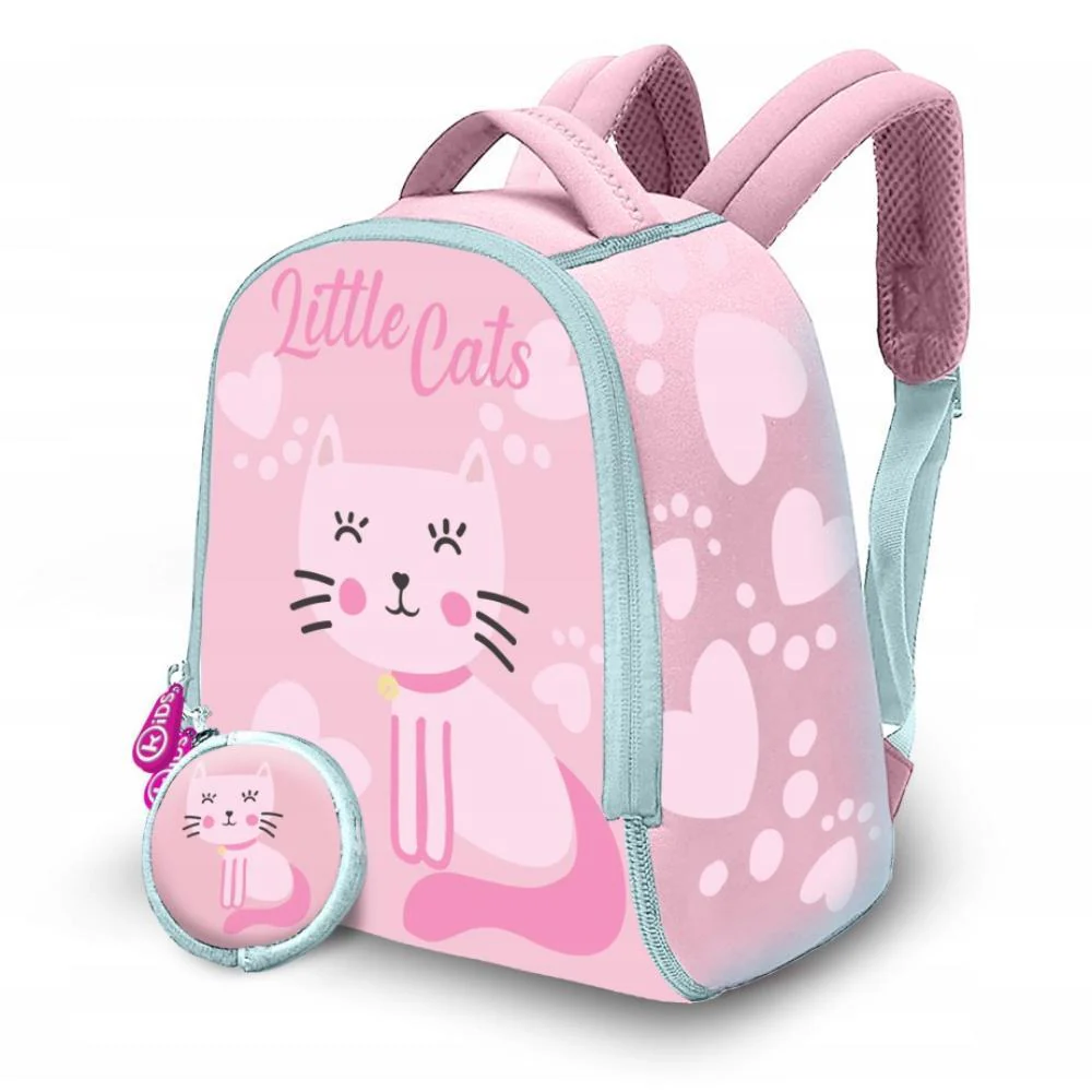 Mini Mochila em Neopreno Little Cats 25x17cm