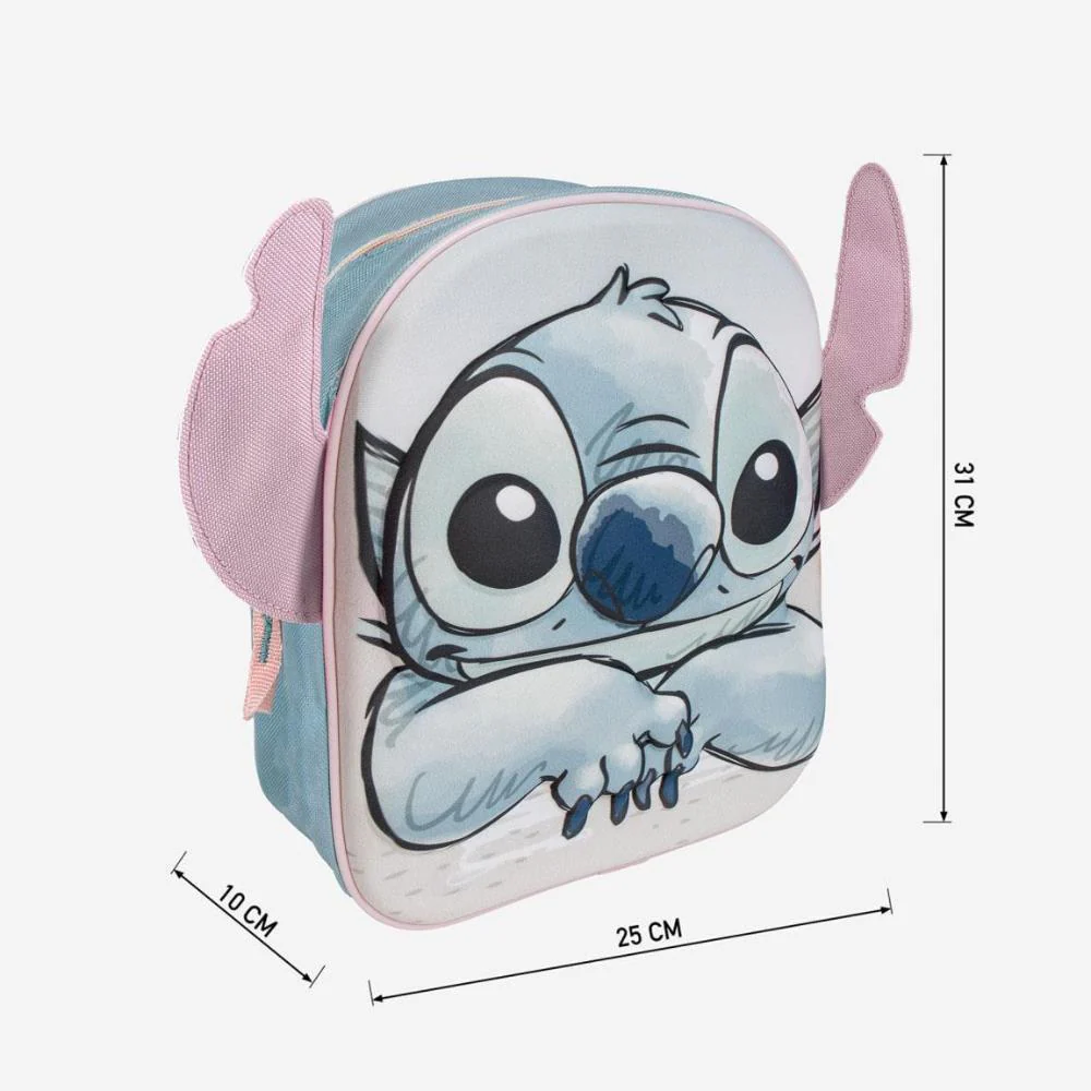 Mochila 3D Stitch com Orelhas Azul 31x25cm - Image 7