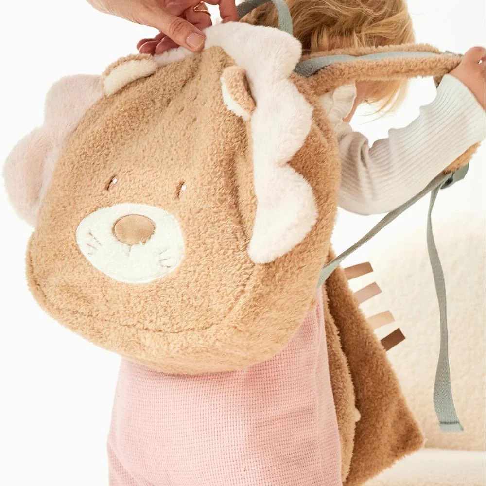 Mochila de Peluche Nattou Teddy Leão Caramel 33cm - Image 5