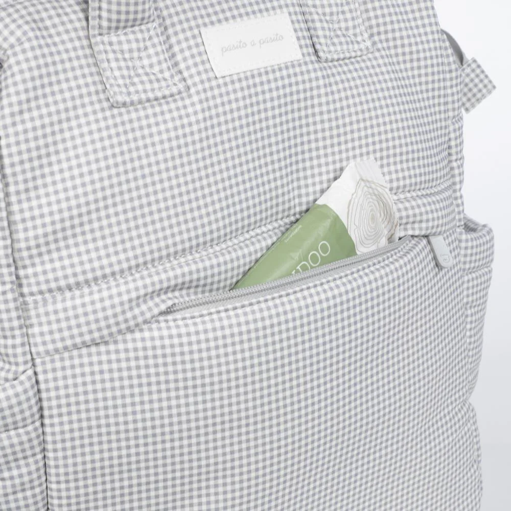 Mochila Pasito a Pasito Little Bloom Vichy Grey - Image 11