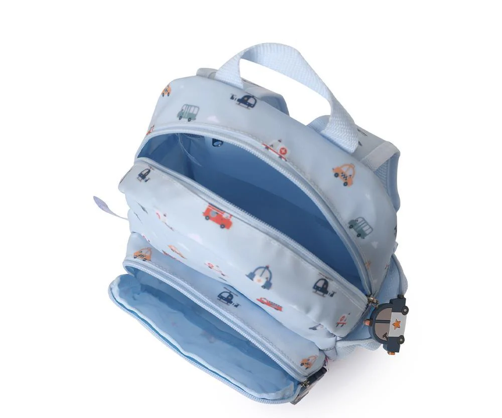 Mochila Pequena com Bolso Tutete City Cars 28x25cm - Image 4