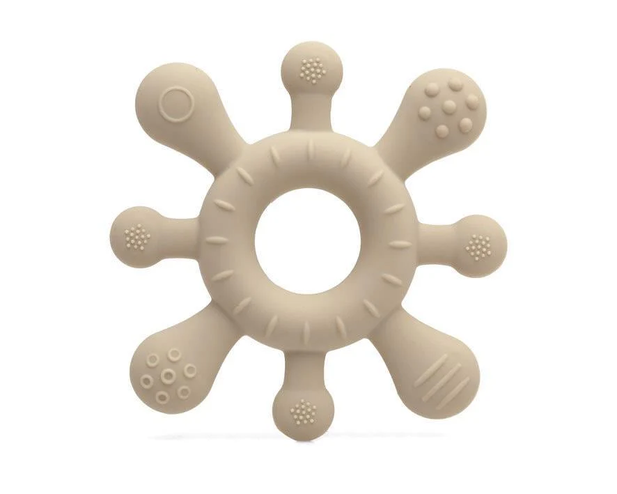 Mordedor Sensorial em Silicone Kiokids Bege