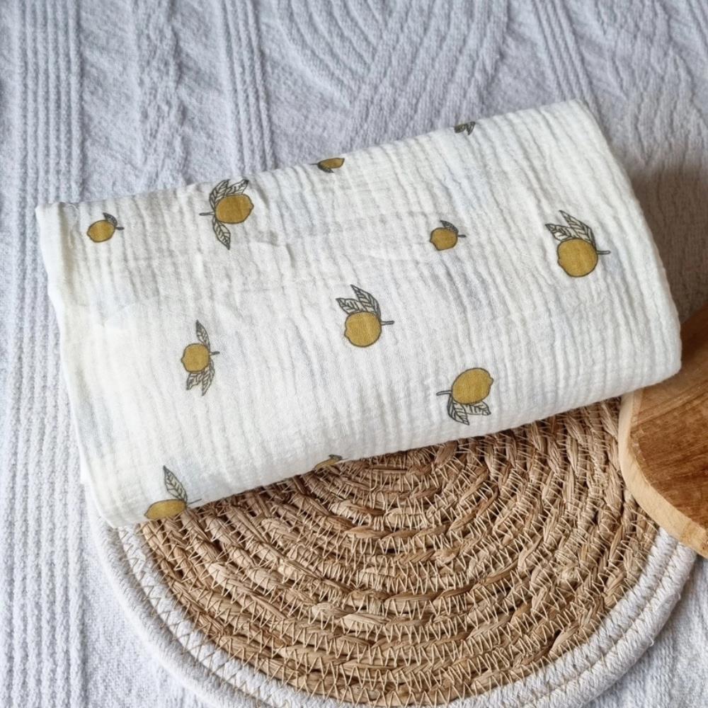 Musselina em Algodão Rammelaartje Lemons Beige 130x110cm - Image 2