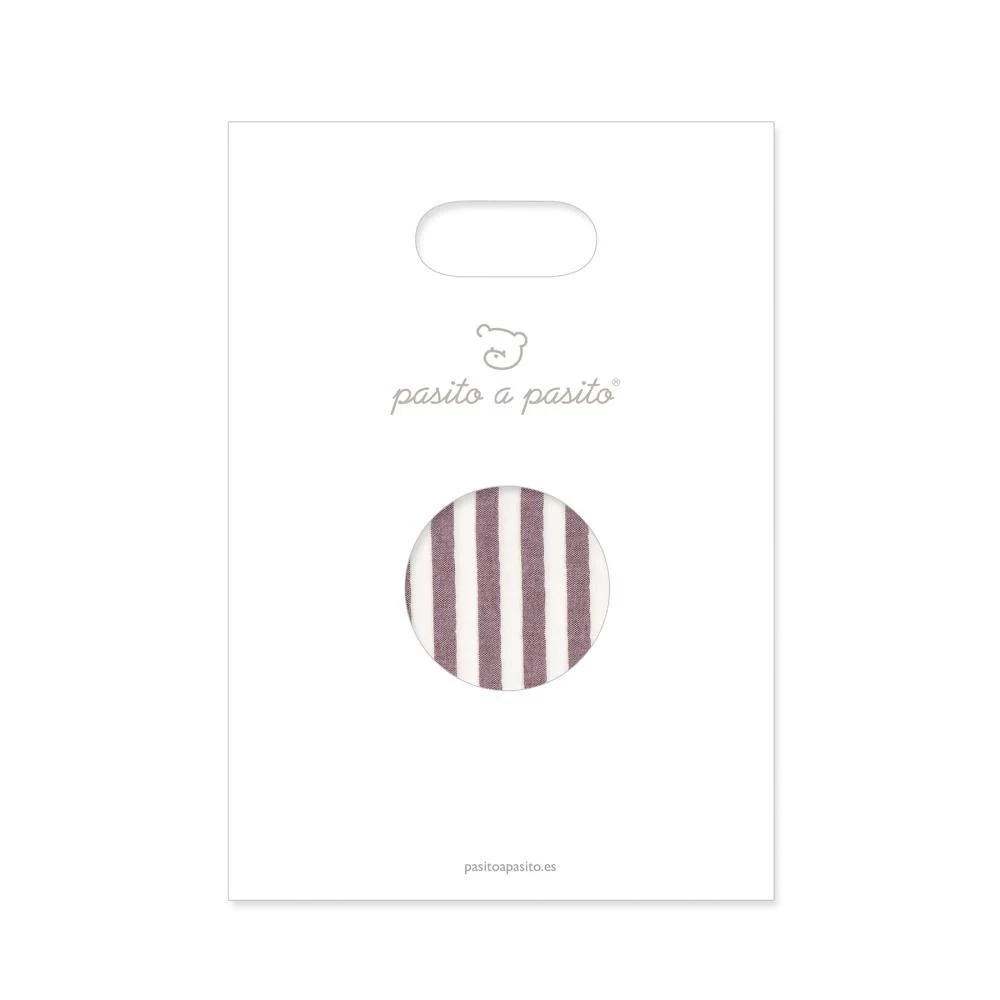 Musselina em Bambu Pasito a Pasito Cherry Strips 120x120cm - Image 6