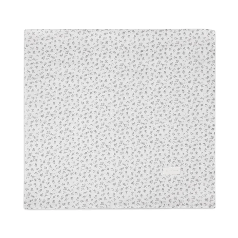 Musselina Pasito a Pasito Little Bloom Flowers Grey 120x120cm