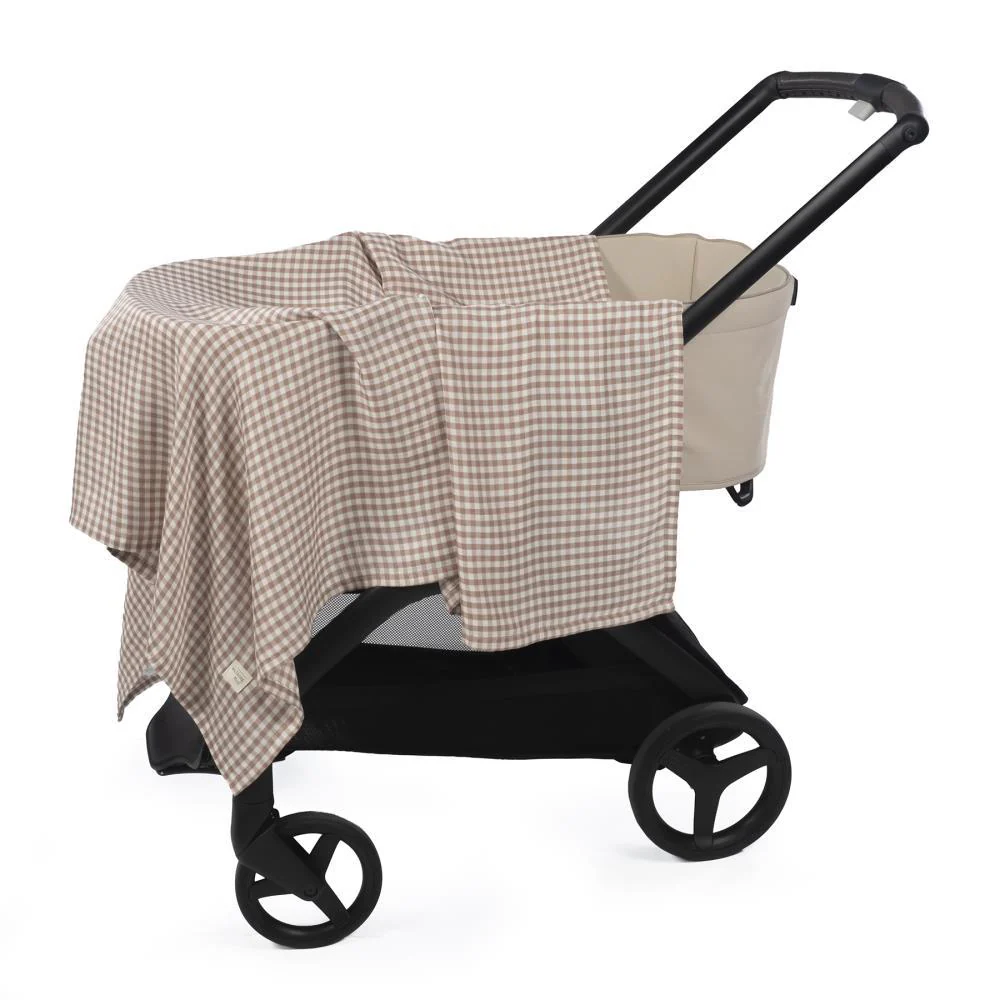 Musselina Walking Mum Praliné Vichy Moka 120x120cm - Image 6