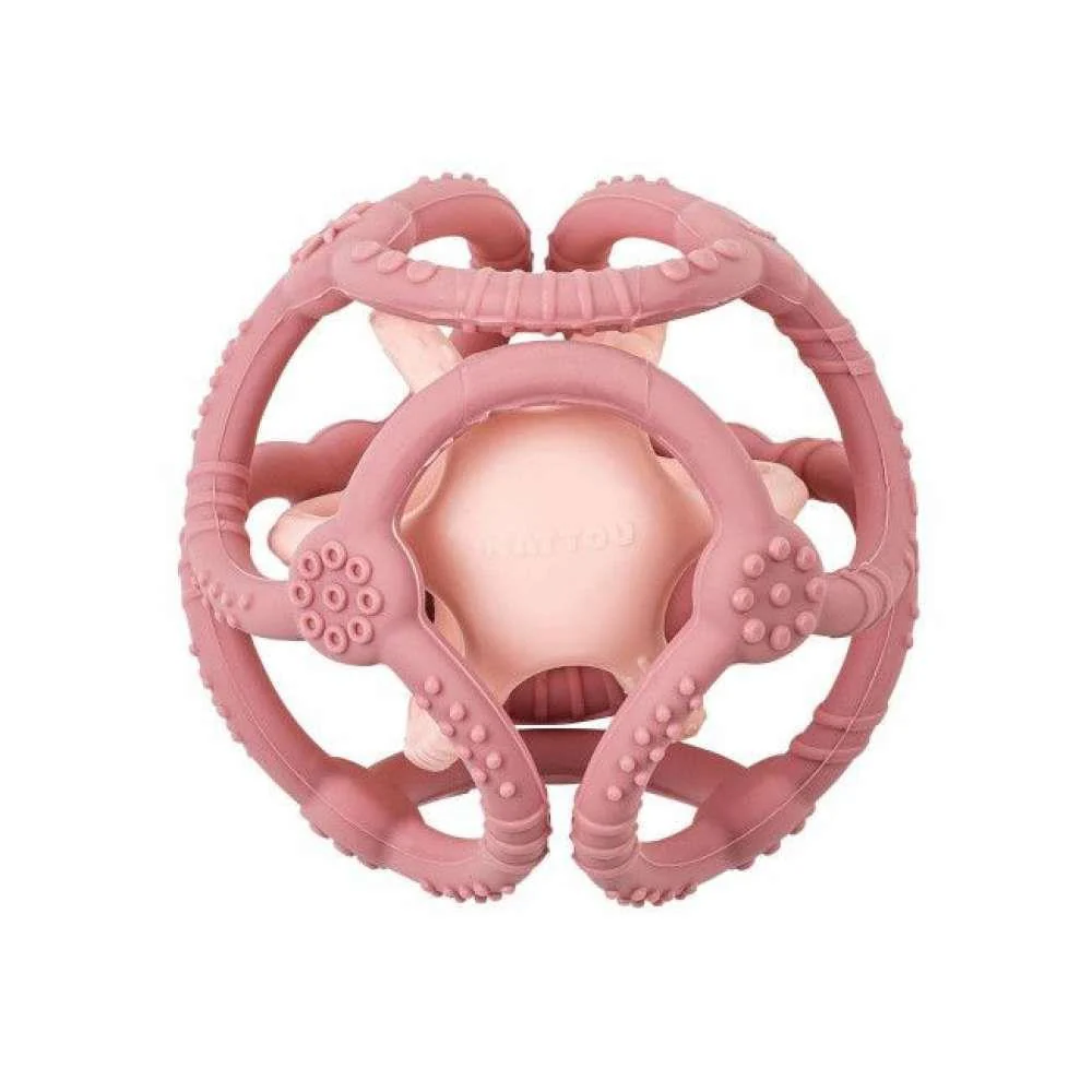 Mordedor com 2 Bolas em Silicone Rosa Velho