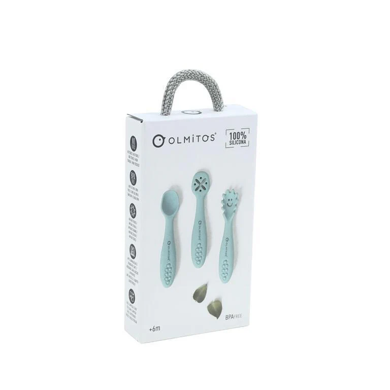 3 Talheres de Aprendizagem em Silicone Olmitos Azul