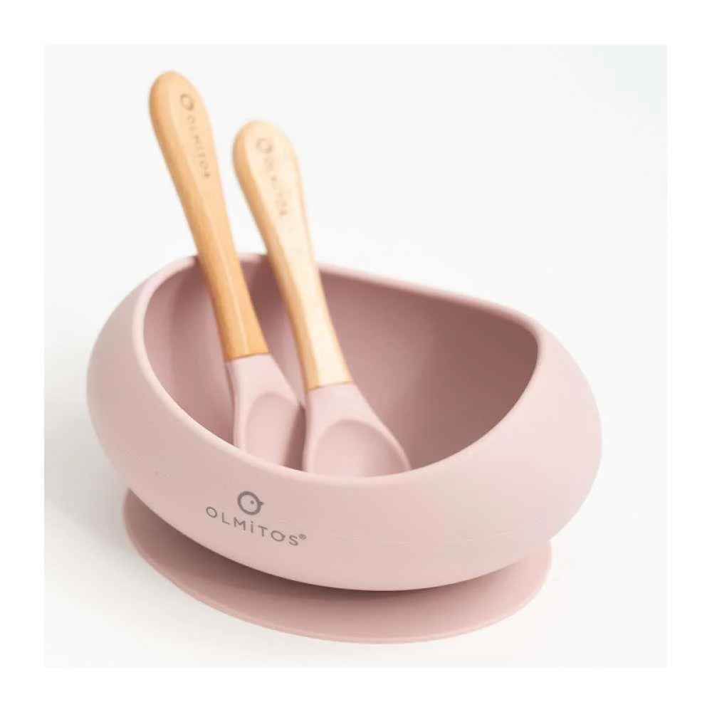 Conjunto de Alimentação em Silicone com 3 Peças Rosa - Image 3