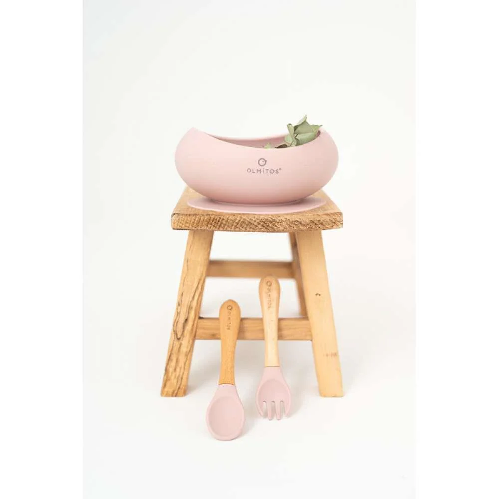 Conjunto de Alimentação em Silicone com 3 Peças Rosa - Image 4