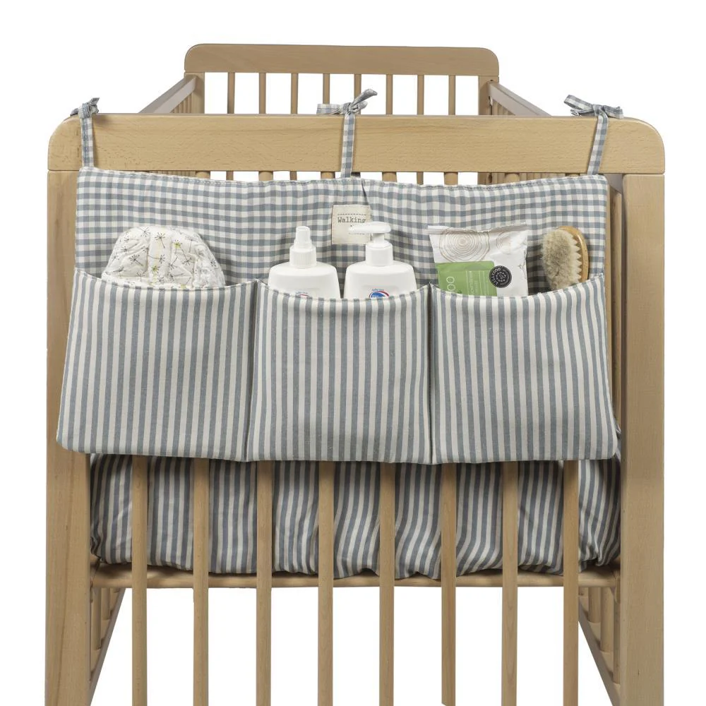 Organizador para Berço Walking Mum Praliné Vichy/Strips Matcha - Image 4