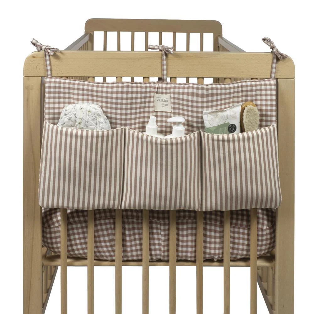 Organizador para Berço Walking Mum Praliné Vichy/Strips Moka - Image 4