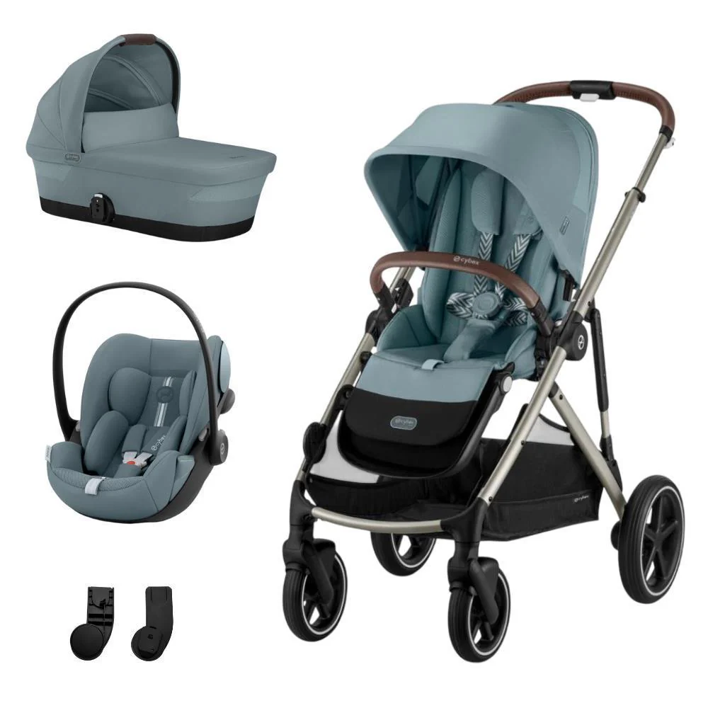 Pack Cybex Gazelle S TPE Stormy Blue + Alcofa Gazelle S Stormy Blue + Cloud G i-Size Plus Stormy Blue 40-87 cm + Adaptadores