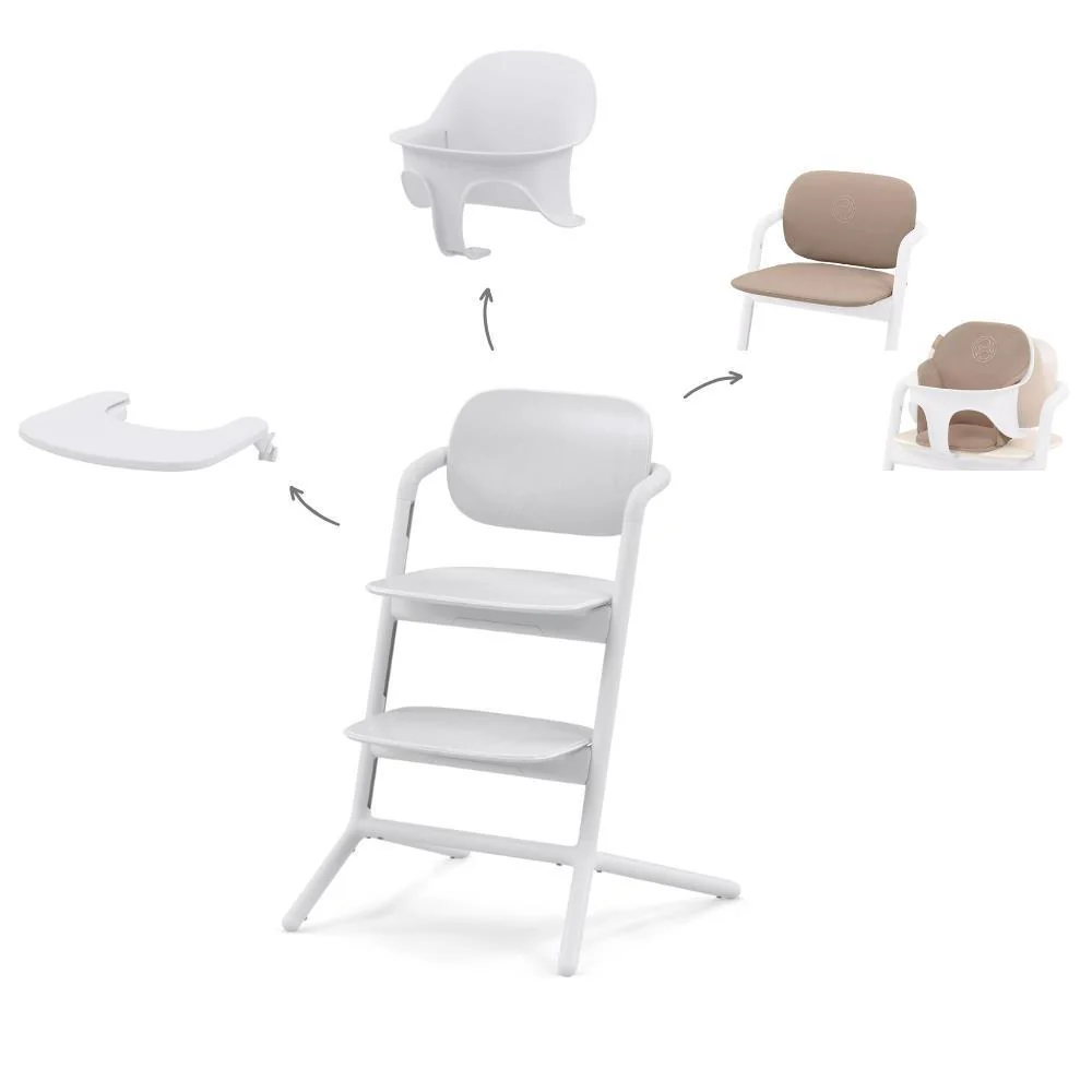 Pack Cybex Lemo 3em1 All White + Redutor Almond Beige