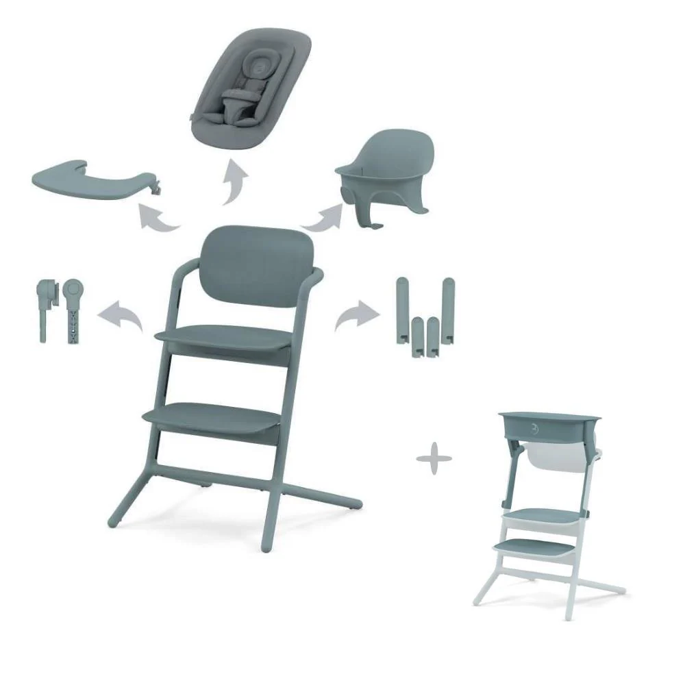 Pack Cybex Lemo 4 em 1 Stone Blue + Kit Torre de Aprendizagem Stone Blue