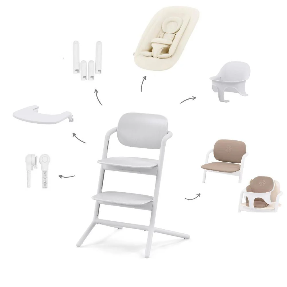 Pack Cybex Lemo 4em1 All White + Redutor Almond Beige
