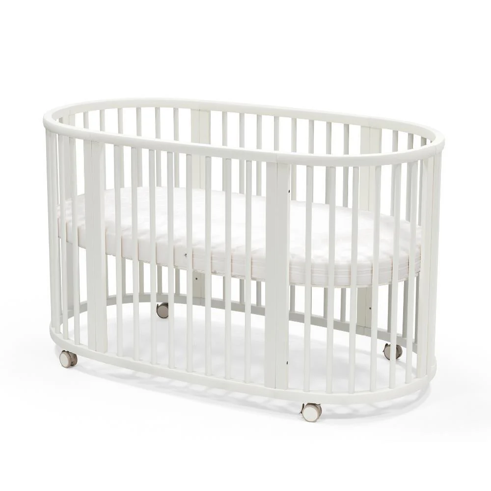 Pack Stokke Cama Sleepi V3 White + Colchão + Lençol Ajustável White - Image 2