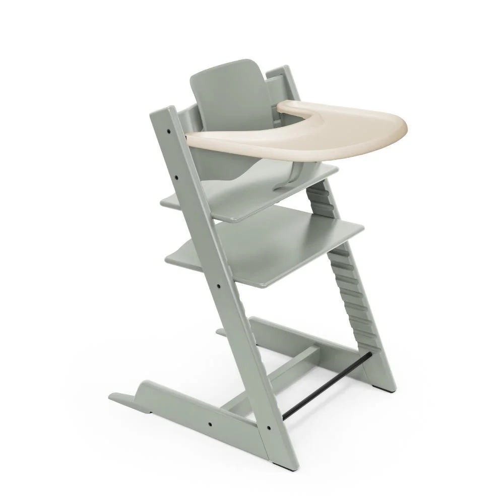 Pack Cadeira da Papa Stokke Tripp Trapp em Madeira + Baby Set² Glacier Green + Tabuleiro Vanilla White - Image 4